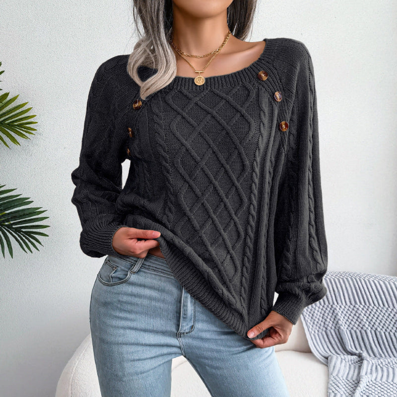 Pull en Tricot à Col Carré