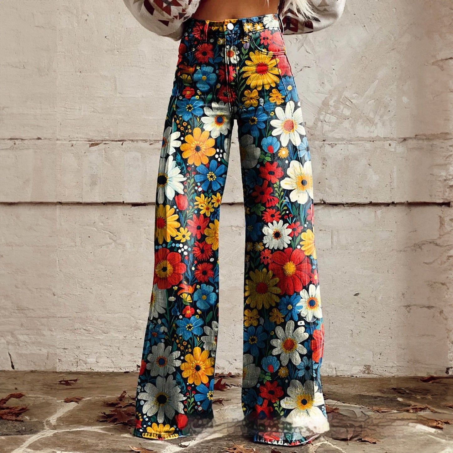 Pantalon Décontracté Coupe Large
