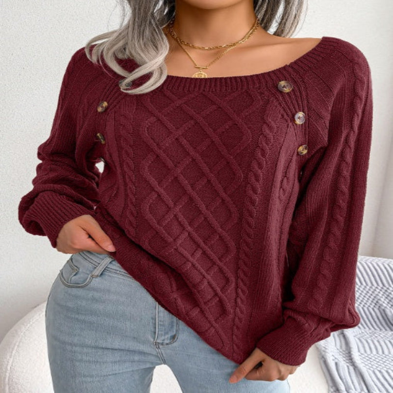 Pull en Tricot à Col Carré