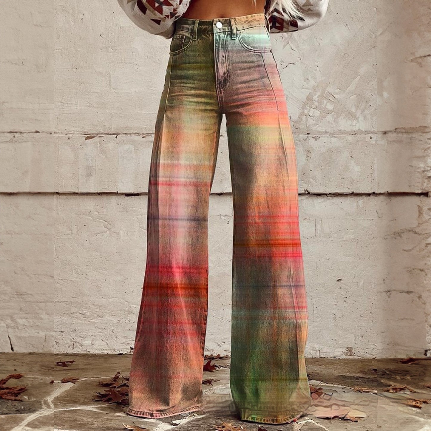 Pantalon Décontracté Coupe Large