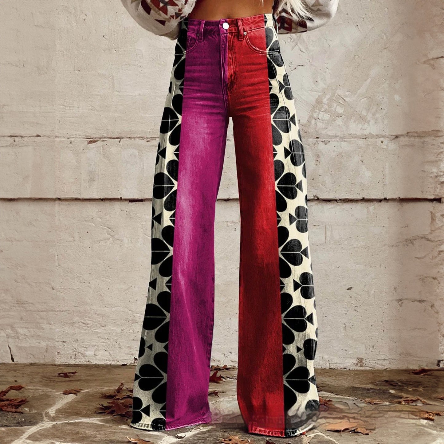 Pantalon Décontracté Coupe Large