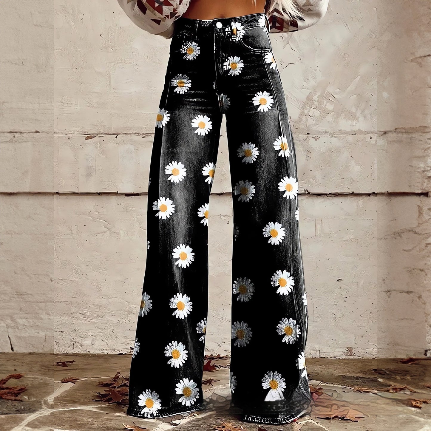 Pantalon Décontracté Coupe Large