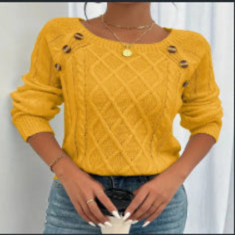 Pull en Tricot à Col Carré