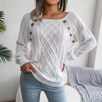 Pull en Tricot à Col Carré