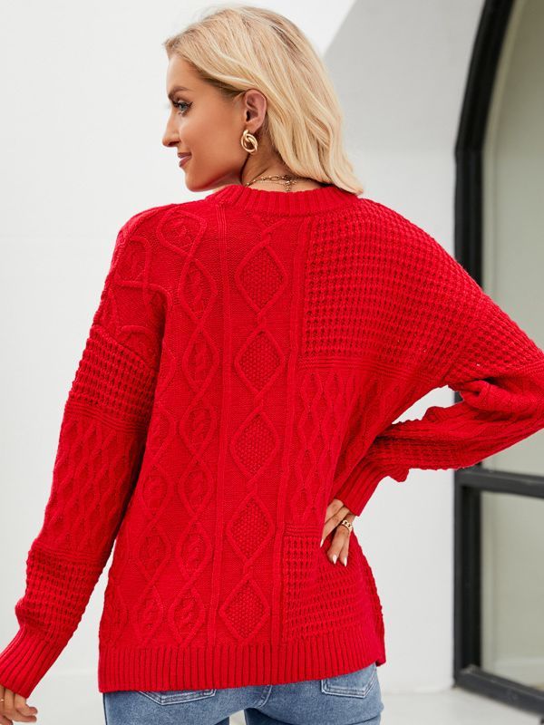 Pull Décontracté Couleur Unie