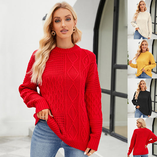 Pull Décontracté Couleur Unie