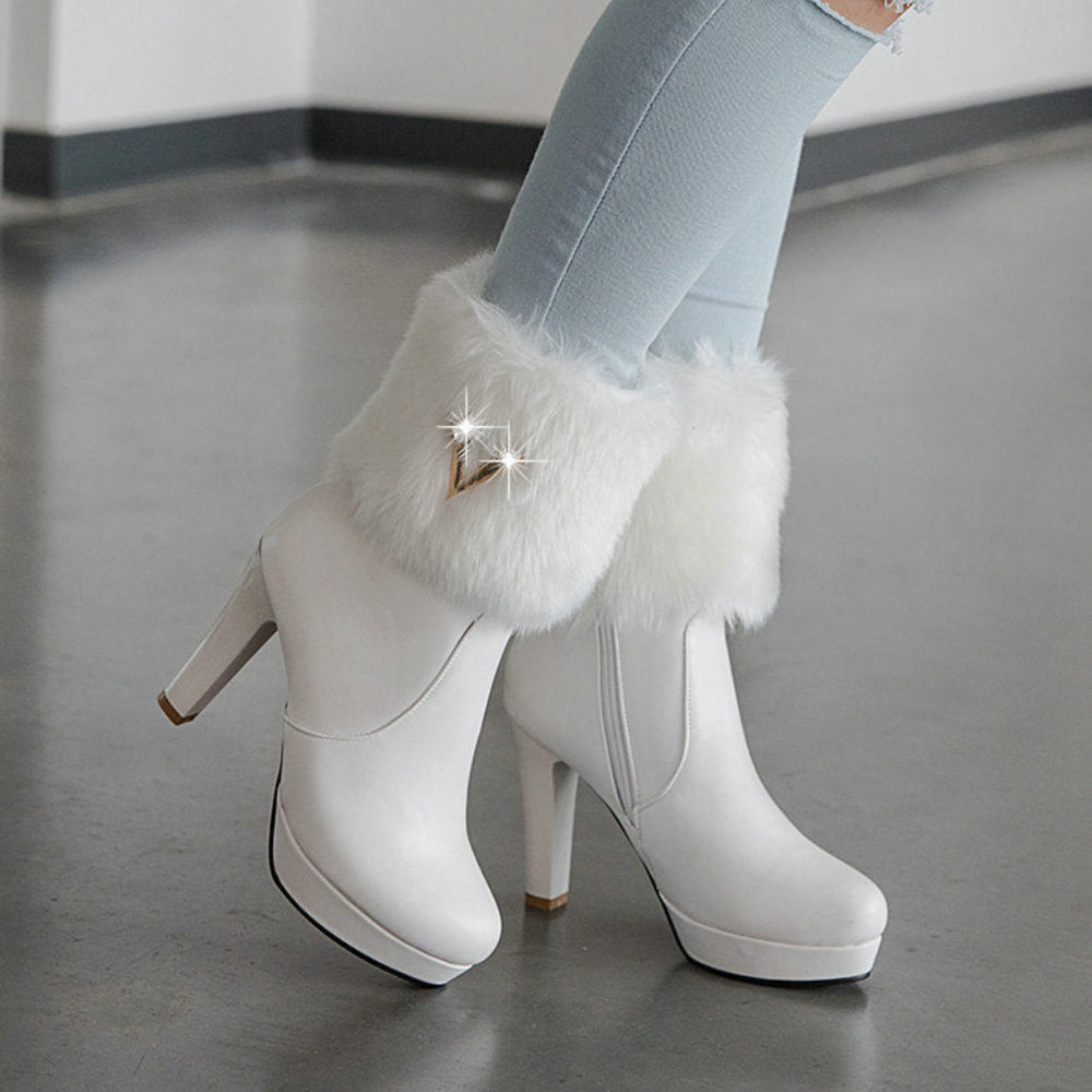 Bottines Elegant Hiver à Talon Epais