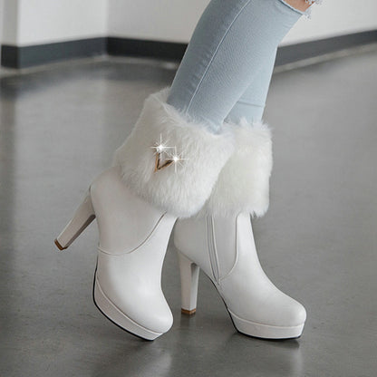 Bottines Elegant Hiver à Talon Epais
