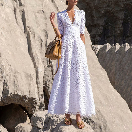 Robe à Crochet Fleur Ajourée