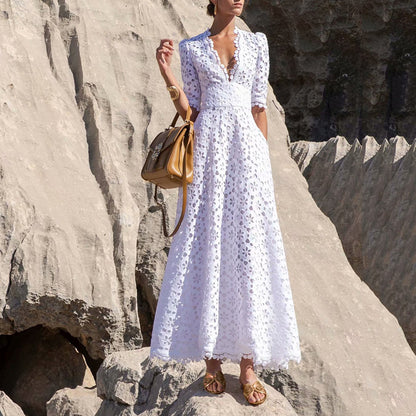 Robe à Crochet Fleur Ajourée