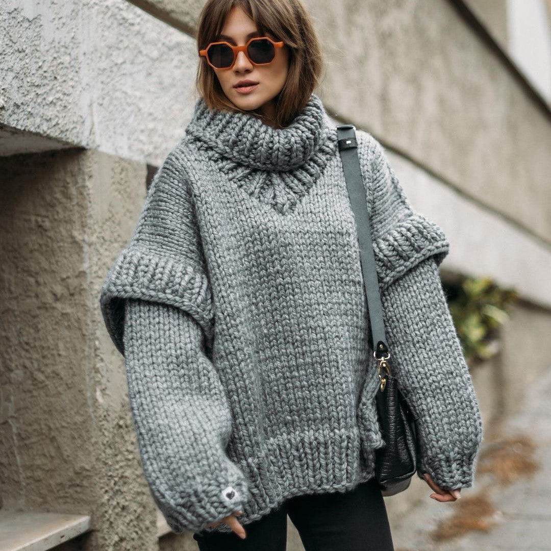 Pull Col Roulé en Tricot