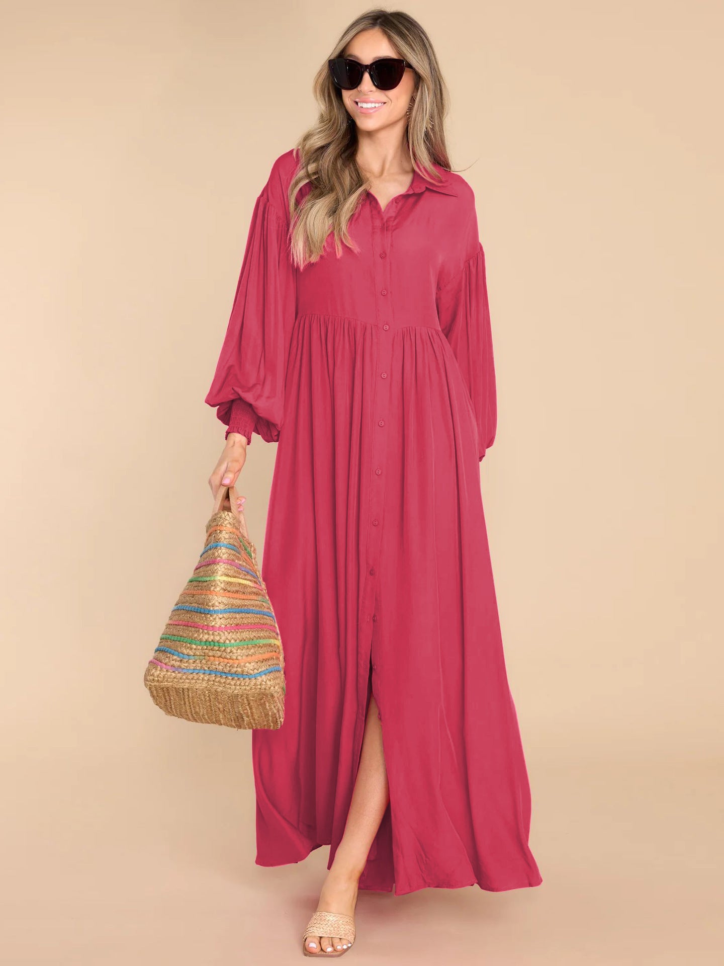 Robe Décontractée à Boutons