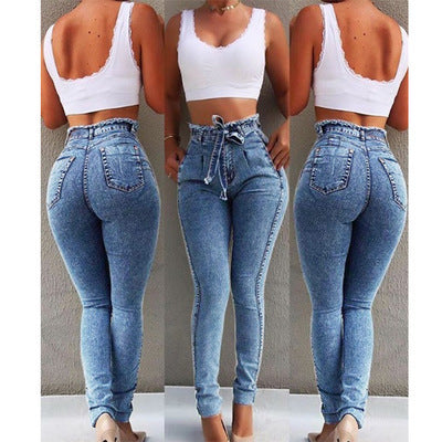 Jean Skinny Taille Haute Ceinturé