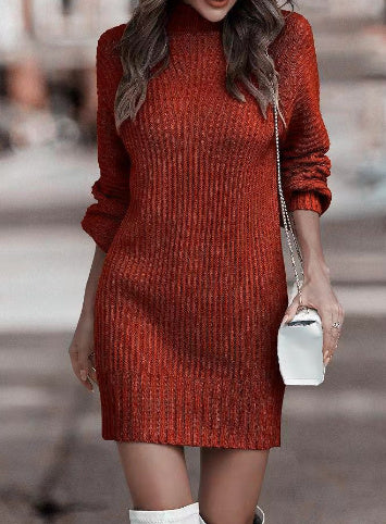Robe Pull à Col Haut – Élégance et Confort