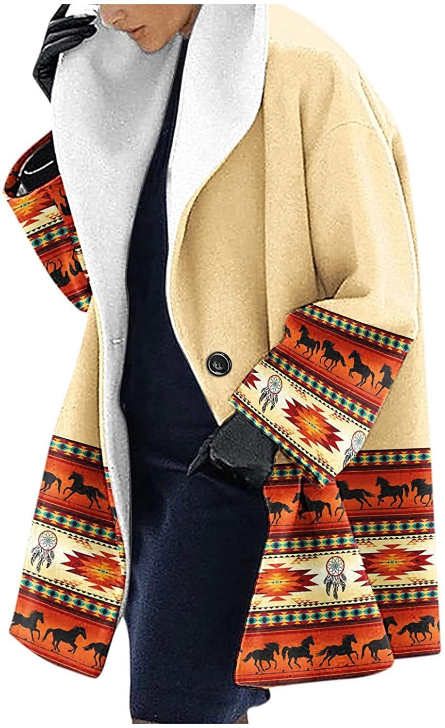 Manteau Mi-Long Décontracté à Capuche