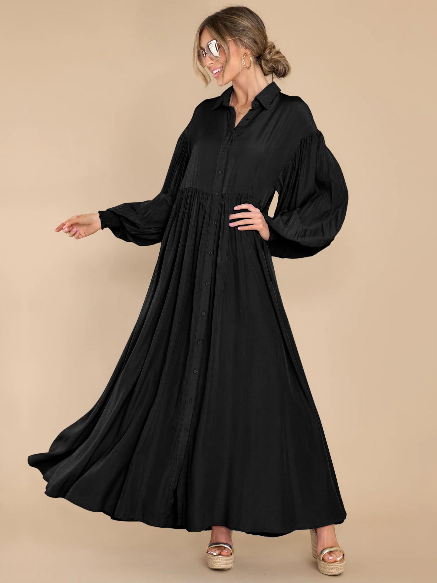 Robe Décontractée à Boutons