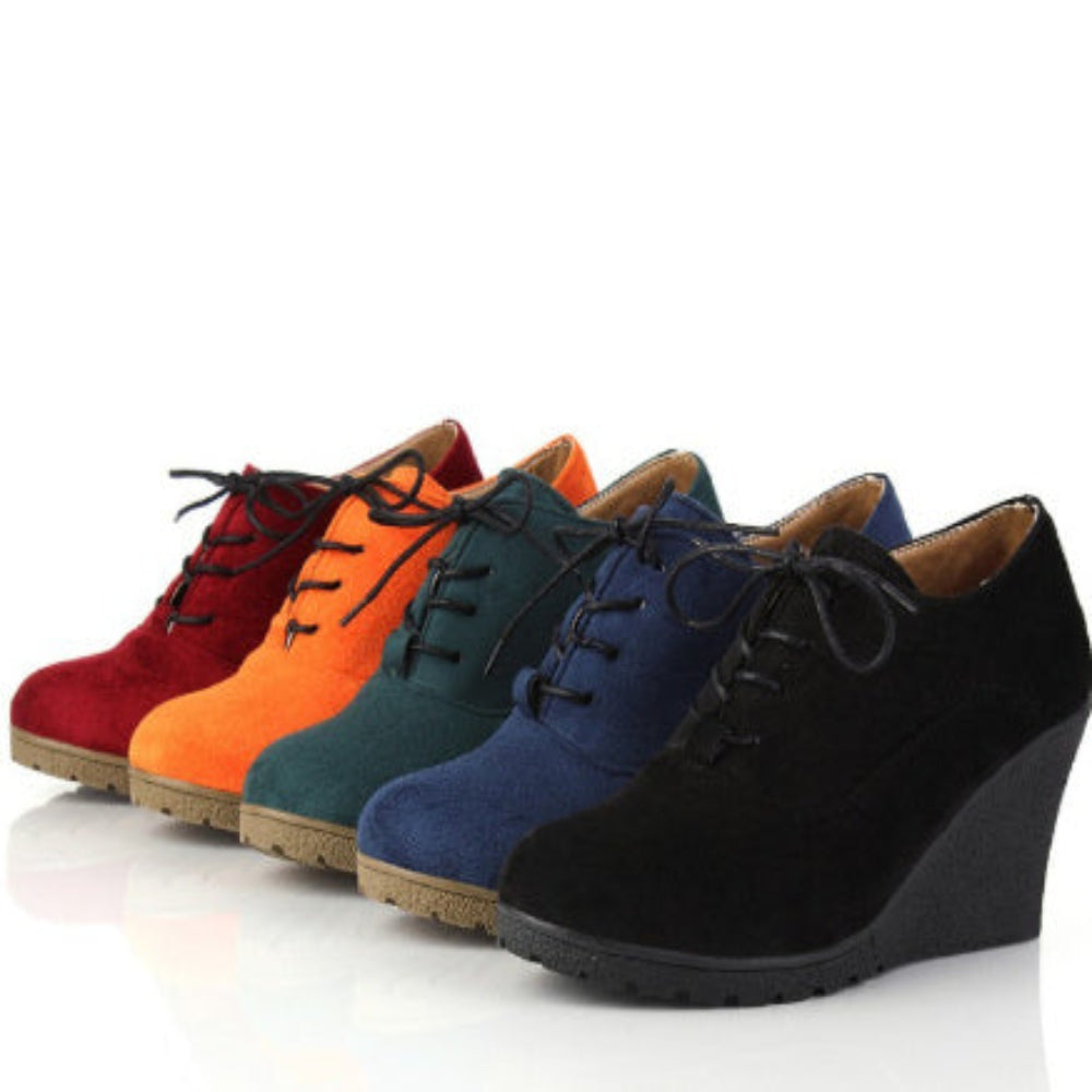 Bottines Plates à Lacets Compensés