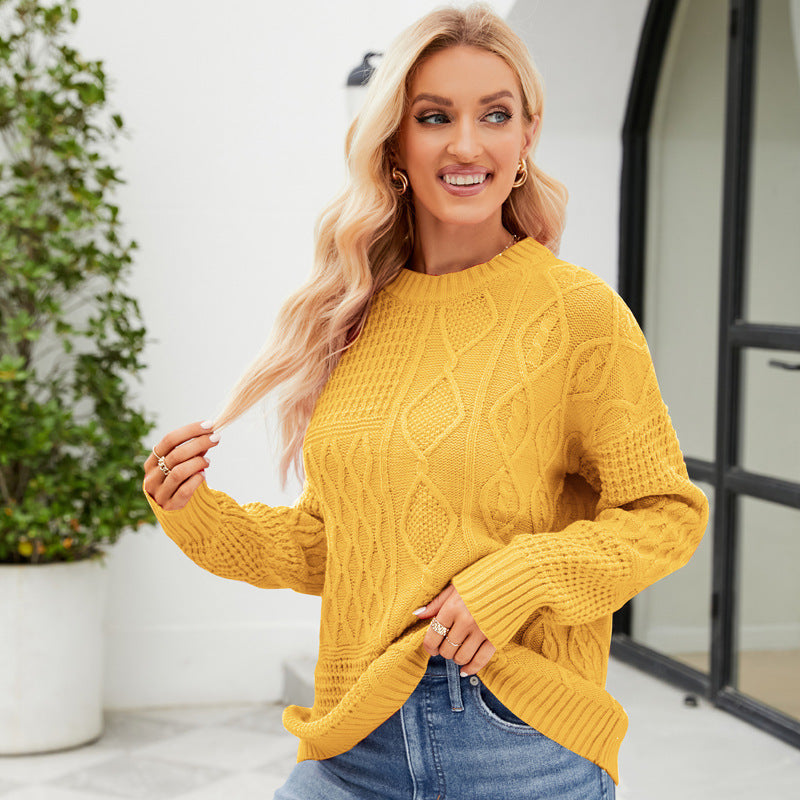 Pull Décontracté Couleur Unie