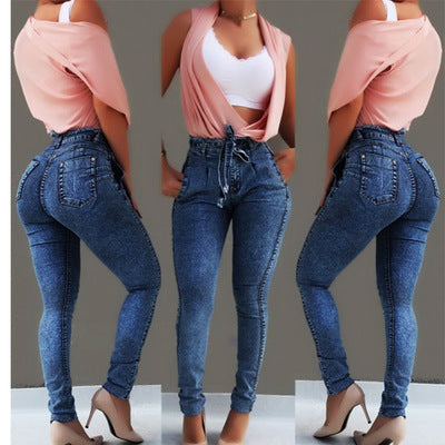 Jean Skinny Taille Haute Ceinturé