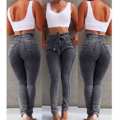 Jean Skinny Taille Haute Ceinturé