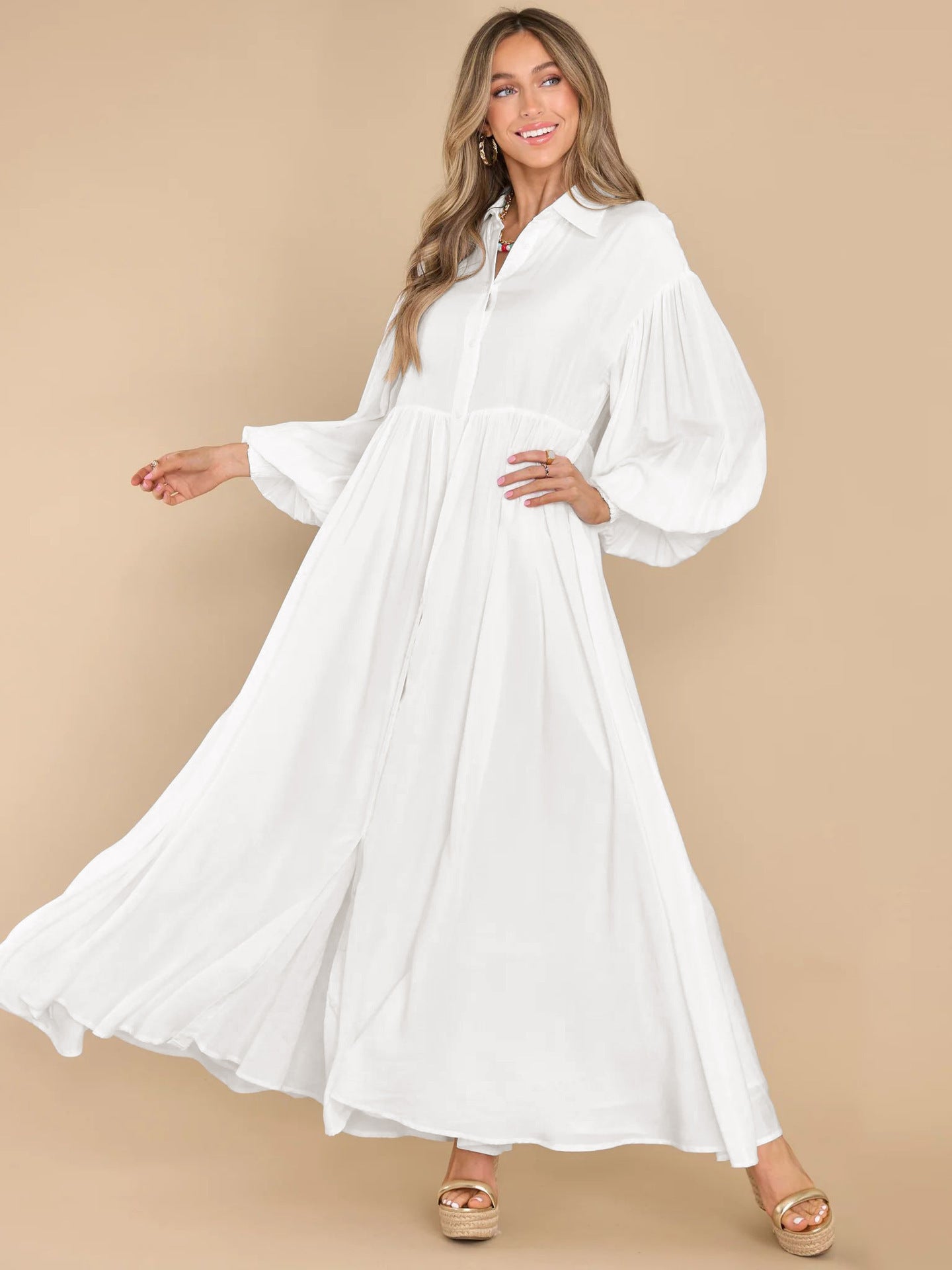 Robe Décontractée à Boutons