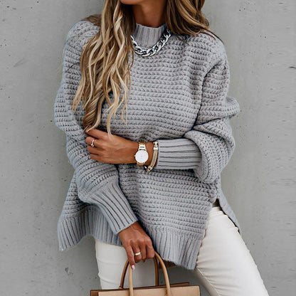 Pull en Tricot Uni Avec Fentes