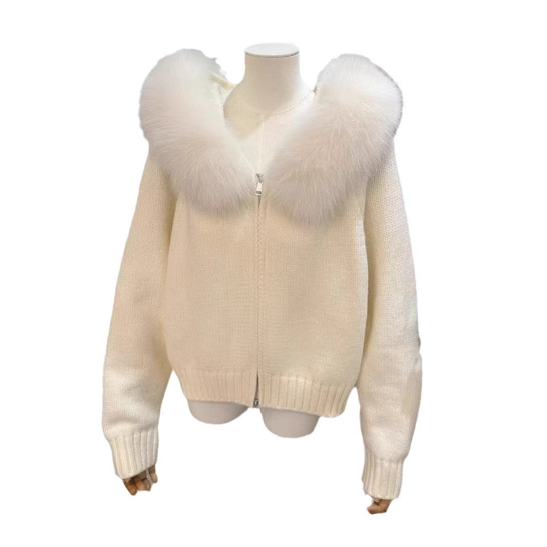 Cardigan Tricoté à Capuche