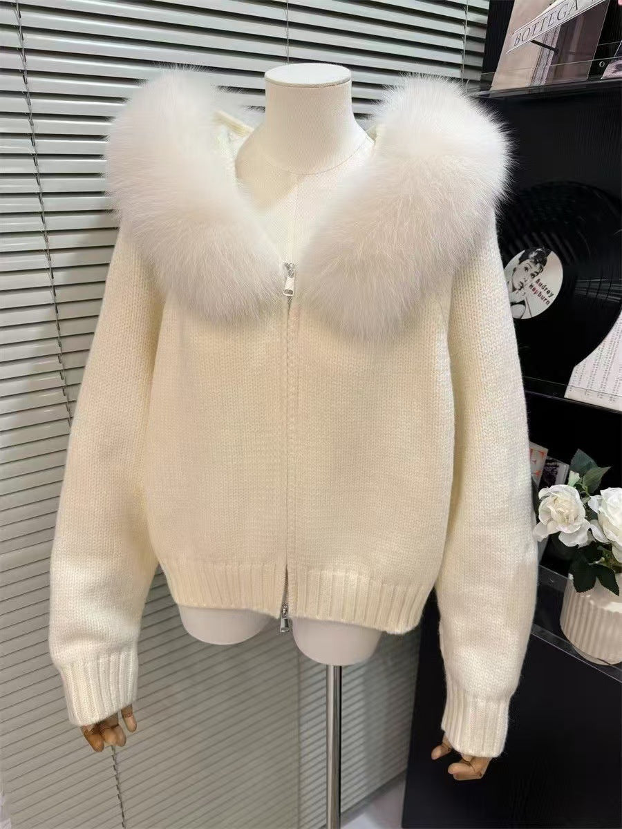 Cardigan Tricoté à Capuche