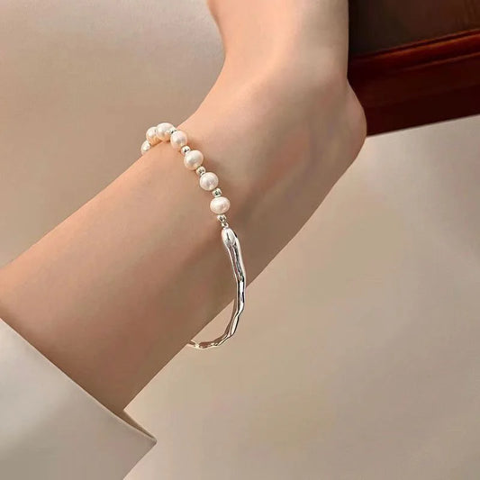 Bracelet Élégant avec Perles Irrégulières