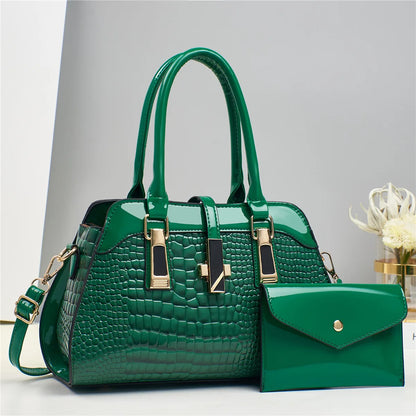Sac Rigide en Cuir Brillant Crocodile