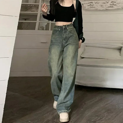 Pantalon Large à Taille Haut
