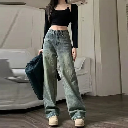 Pantalon Large à Taille Haut
