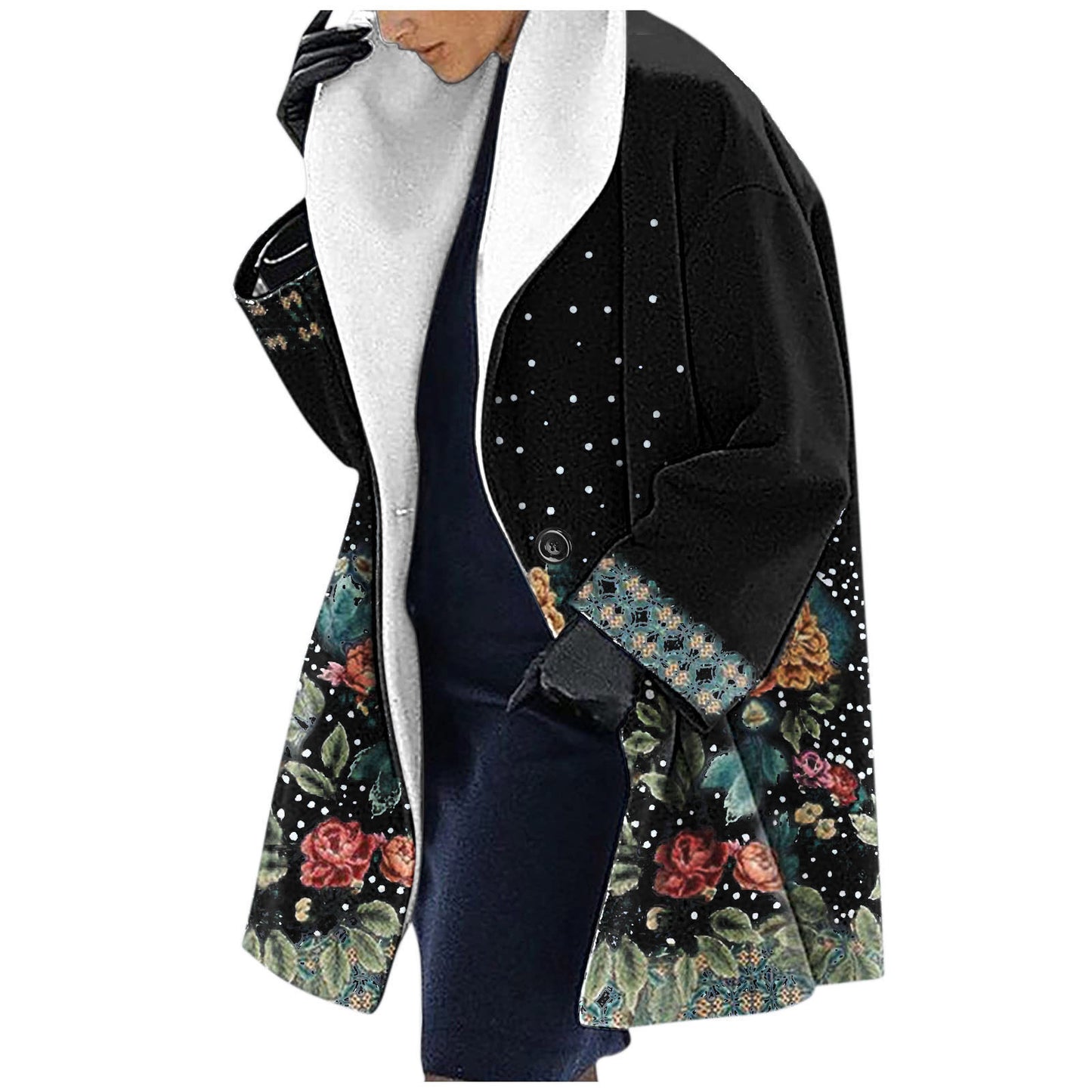 Manteau Mi-Long Décontracté à Capuche