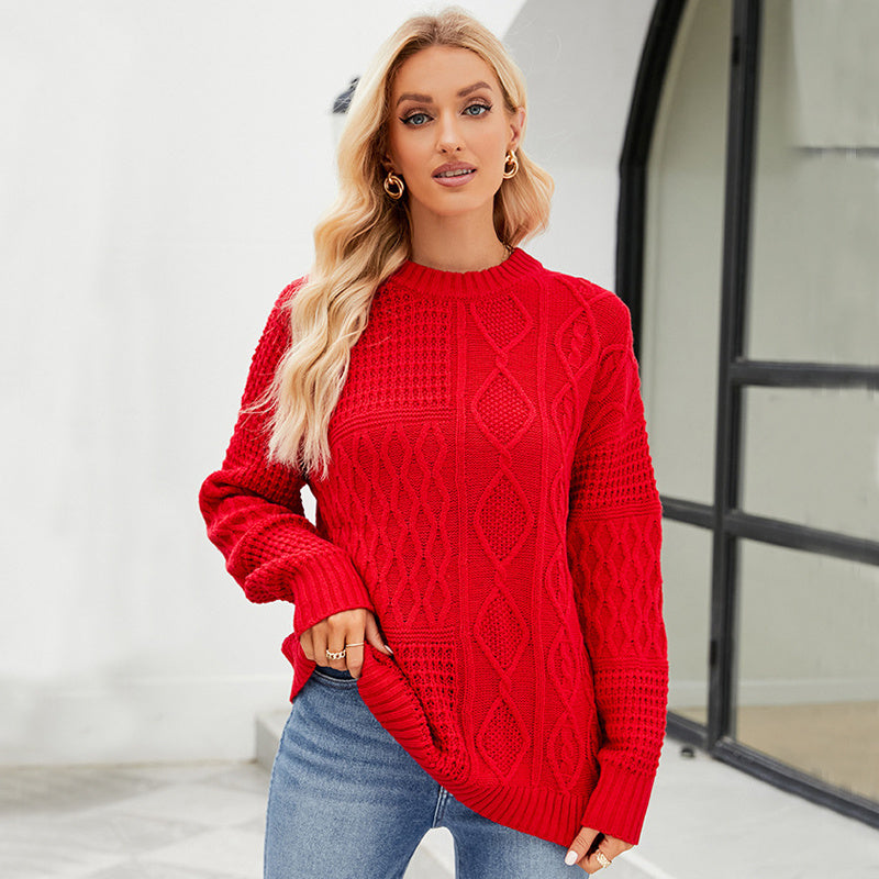 Pull Décontracté Couleur Unie